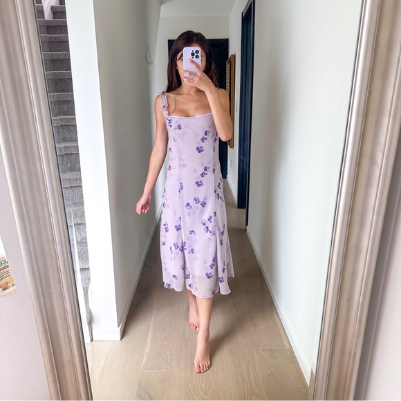 UNIF Dresses & Skirts - 💕SOLD💕UNIF Y2K Deadstock Lavender Louie Floral Dress XS Feminine Dress
